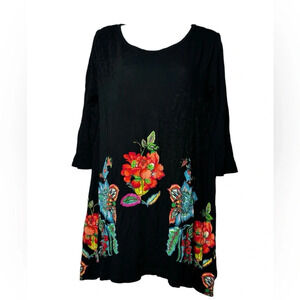 Desigual ladies long sleeve tunic blouse Embroidering Size Large 18SWTKIM‎
